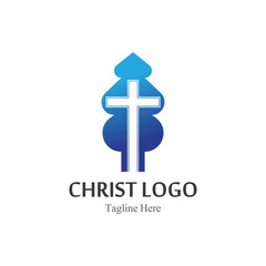 Christ logo template design vector, creative simple