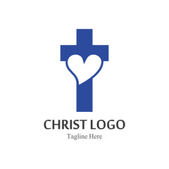Obraz premium Christ logo template design vector, creative simple