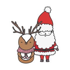 merry christmas celebration santa claus deer with scarf