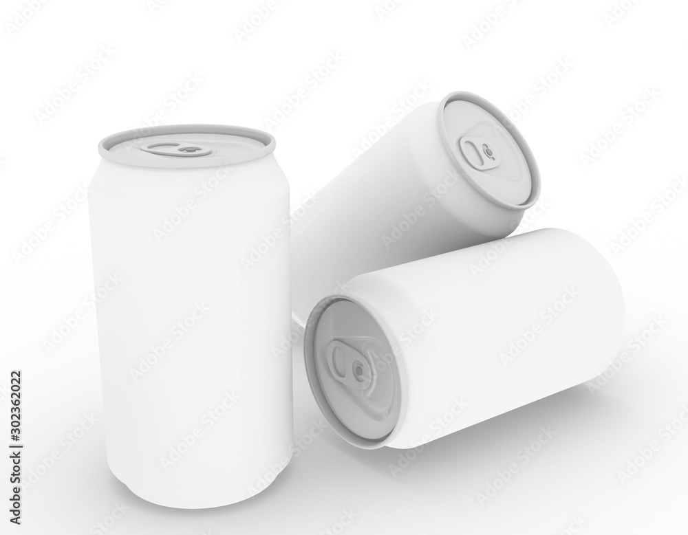 Poster template empty can mockup white background , 3d rendering