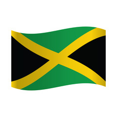 Jamaica flag, official colors and proportion correctly. National Jamaica flag. Vector illustration.