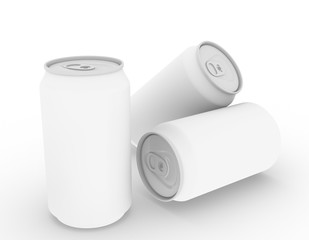 template empty can mockup white background , 3d rendering