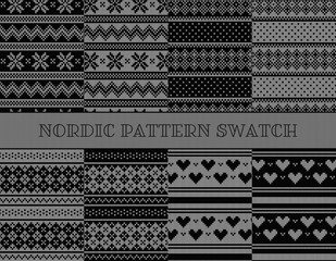 ノルディック柄のパターンスウォッチセット　グレートーン