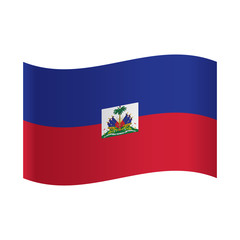 Fototapeta premium Flag of haiti , haiti flag waving isolated vector illustration, Haitian national official flag. Patriotic symbol, banner, element, background. Correct colors. Flag of Haiti waving on white background.