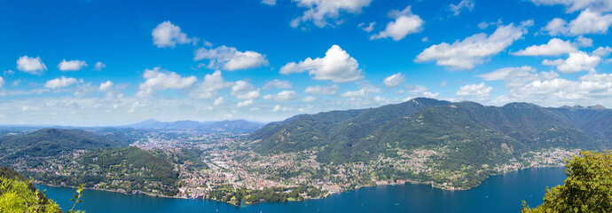 Panoramic view of lake Como in Italy