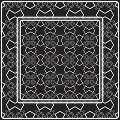 Obraz premium Design Of A Scarf With A Geometric Pattern . Vector illustration. Black and white color. For fashion print, modern design, scrapbooking, background.
