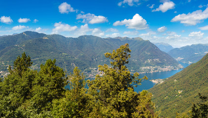 Panoramic view of lake Como in Italy