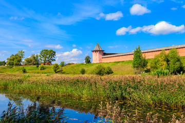 Fototapeta na wymiar Monastery of Saint Euthymius wall in Suzdal, Russia