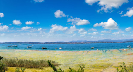 Garda lake, Public beach in Sirmione