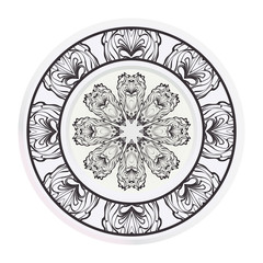 matching decorative plates. Decorative mandala ornament for wall design. Vector illustration