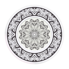 relaxing decorative symbol. vector illustration. floral magic circle