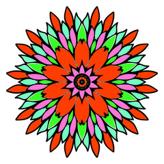 Floral color mandala. Vector illustration. Decorative ornament