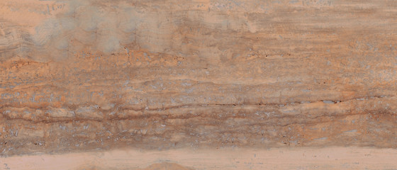 Brown colored rough travertine marble texture background, Rustic marble with crack agate stone...