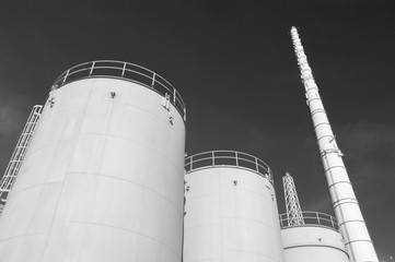 Oil storage tank in chemical factory