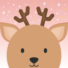 cute deer head cartoon animal