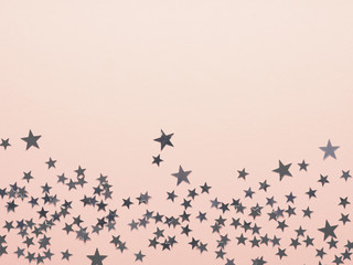 Pink Christmas background with stars