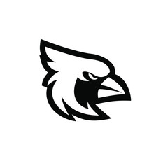 cardinal bird black logo icon design vector
