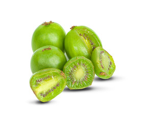 mini kiwis baby fruit an isolated on white background