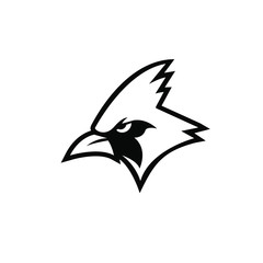 cardinal bird black logo icon design vector