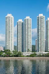 Obraz na płótnie Canvas high rise residential building in Hong Kong city