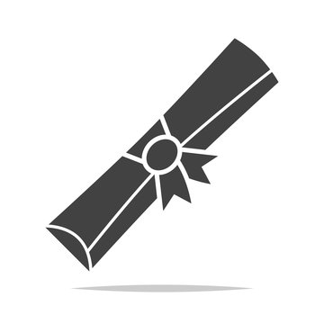 Rolled Diploma Icon Vector Isolated