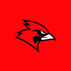 red cardinal bird logo icon design vector