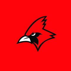 red cardinal bird logo icon design vector