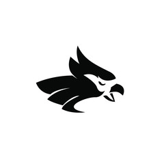 cardinal bird black logo icon design vector