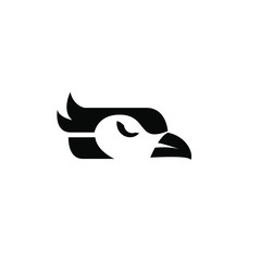 cardinal bird black logo icon design vector