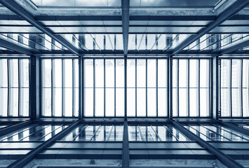 Interior view of modern architecture. Building abstract background