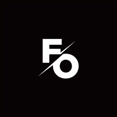 FO Logo Letter Monogram Slash with Modern logo designs template