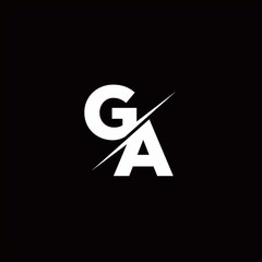 GA Logo Letter Monogram Slash with Modern logo designs template