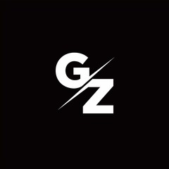 GZ Logo Letter Monogram Slash with Modern logo designs template