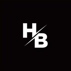 HB Logo Letter Monogram Slash with Modern logo designs template