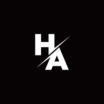 HA Logo Letter Monogram Slash with Modern logo designs template