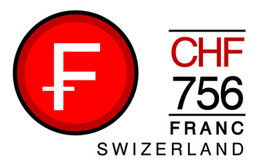 Obraz premium F, CHF, 756, Franc, Swizerland Banking Currency icon typography logo banner set isolated on background. Abstract concept graphic element. Collection of currency symbols ISO 4217 signs used in country