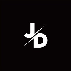 JD Logo Letter Monogram Slash with Modern logo designs template