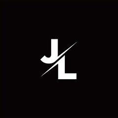 JL Logo Letter Monogram Slash with Modern logo designs template