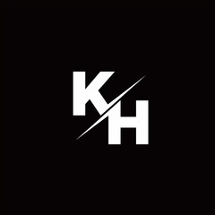 KH Logo Letter Monogram Slash with Modern logo designs template