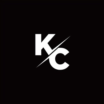 KC Logo Letter Monogram Slash with Modern logo designs template