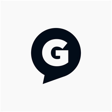 Letter G negative space with bubble Logo Template Vector Design. Social Talk, chat, app, forum, social media. Modern logotype symbol - vector