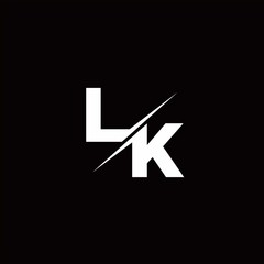 LK Logo Letter Monogram Slash with Modern logo designs template