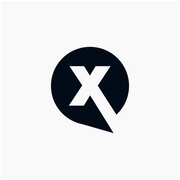 Letter X negative space with bubble Logo Template Vector Design. Social Talk, chat, app, forum, social media. Modern logotype symbol - vector