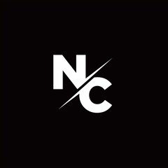 NC Logo Letter Monogram Slash with Modern logo designs template