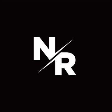 NR Logo Letter Monogram Slash with Modern logo designs template