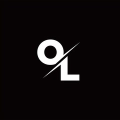 OL Logo Letter Monogram Slash with Modern logo designs template