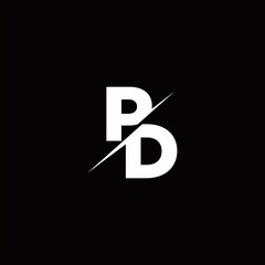 PD Logo Letter Monogram Slash with Modern logo designs template