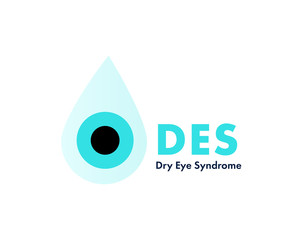 Dry eye syndrome icon. Eye remedy in drops sign. Hydration of dry eye medical vector illustration. 