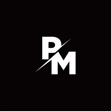 PM Logo Letter Monogram Slash with Modern logo designs template
