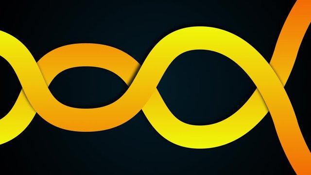 3d rendering of big chain from bent colorful shapes, computer generated background